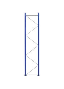 eurokraft pro Marco soporte para estanterías para palets, premontado, azul genciana RAL 5010 / galvanizado, H x P 3990 x 900 mm