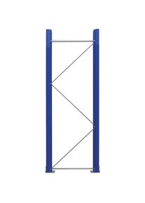 eurokraft pro Marco soporte para estanterías para palets, desmontado, azul genciana RAL 5010 / galvanizado, H x P 2100 x 750 mm
