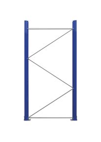 eurokraft pro Marco soporte para estanterías para palets, desmontado, azul genciana RAL 5010 / galvanizado, H x P 2100 x 1100 mm