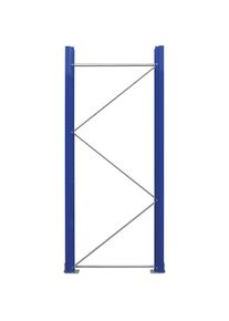 eurokraft pro Marco soporte para estanterías para palets, premontado, azul genciana RAL 5010 / galvanizado, H x P 2100 x 900 mm