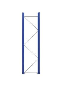 eurokraft pro Marco soporte para estanterías para palets, premontado, azul genciana RAL 5010 / galvanizado, H x P 2730 x 750 mm