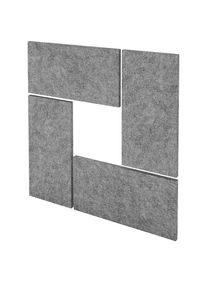 Juego de paneles murales acústicos, grosor de pared 25 mm, gris jaspeado, UE 4 unid., H x A 650 x 325 mm