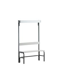 Sypro Kleedkamerbank van roestvast staal, h x d = 1650 x 375 mm, lengte 1015 mm, 3 haken, antraciet