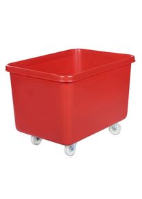 Rechthoekige bak van polyethyleen, verrijdbaar, inhoud 340 liter, rood, vanaf 5 st.