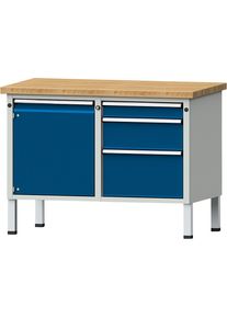 ANKE Banco de trabajo compacto, A x P 1140 x 650 mm, 1 armario, 3 cajones, fijo