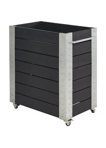Macetero con ruedas, H x A x P 950 x 870 x 500 mm, negro