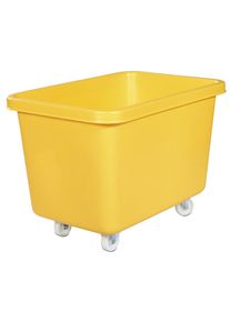 Rechthoekige bak van polyethyleen, verrijdbaar, inhoud 227 liter, geel, vanaf 5 st.