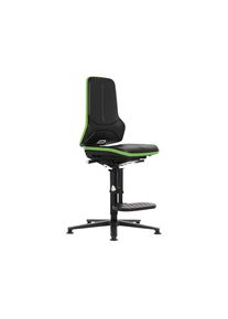 bimos NEON werkdraaistoel ESD, voetdoppen, opstaphulp, synchroon-mechanisme, PU-schuim, flexband groen