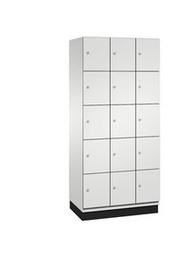 C+P Vijfvoudige locker Cambio, 3 compartimenten, lichtgrijs, plaatstalen deur, b = 900 mm, 15 vakken