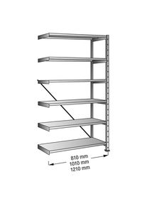 CLEANA-inhaakstelling, aanbouwstelling, legbordbreedte 1000 mm, 6 legborden, legborddiepte 400 mm, vakdraagvermogen 140 kg