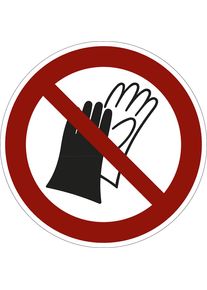 Verbodsbord, veiligheidshandschoenen gebruiken verboden, VE = 10 stuks, folie, Ø 100 mm