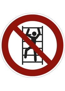 Verbodsbord, beklimmen voor onbevoegden verboden, VE = 10 stuks, folie, Ø 200 mm