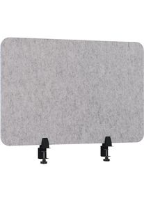 eurokraft basic Pared separadora acústica, altura 600 mm, gris claro, anchura 750 mm