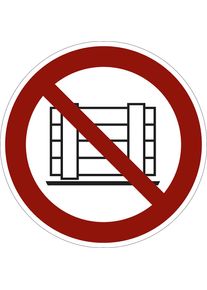 Verbodsbord, neerzetten en opslaan verboden, VE = 10 stuks, folie, Ø 100 mm