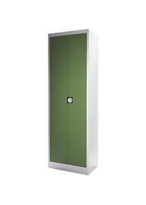 Mauser Zwaarlast vleugeldeurkast, h x b = 1950 x 600 mm, diepte 420 mm, lichtgrijs/resedagroen