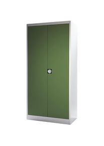 Mauser Zwaarlast vleugeldeurkast, h x b = 1950 x 950 mm, diepte 420 mm, lichtgrijs/resedagroen