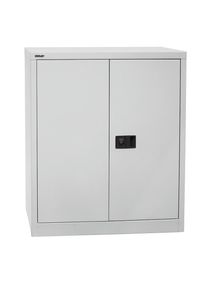 Bisley Armario de puertas batientes UNIVERSAL, H x A x P 1000 x 914 x 400 mm, 1 balda galvanizada, 2 pisos de archivadores, gris luminoso