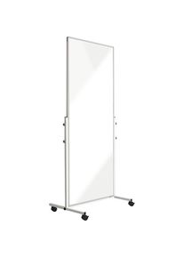 Pared separadora móvil de cristal acrílico, con 4 ruedas de maniobra incl. inmovilizadores, H x A x P 1900 x 850 x 500 mm