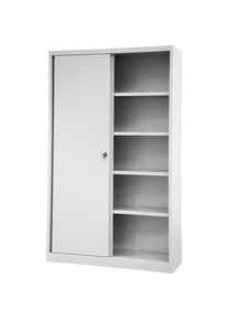 Bisley Armario de puertas correderas ECO, 4 baldas, 5 pisos de archivadores, gris luminoso