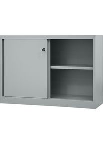 Bisley Armario de puertas correderas ECO, 1 balda, 2 pisos de archivadores, gris luminoso