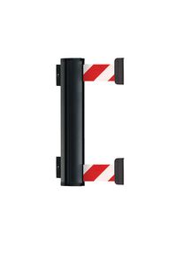 Bandcassette DOUBLE van aluminium, uittreklengte max. 2300 mm, bandkleur rood/wit