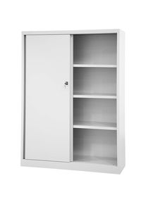 Bisley Armario de puertas correderas ECO, 3 baldas, 4 pisos de archivadores, gris luminoso
