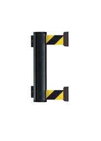 Bandcassette DOUBLE van aluminium, uittreklengte max. 3700 mm, bandkleur zwart/geel