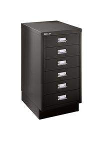 Bisley Serie 39 MultiDrawer , con zócalo, DIN A3, 6 cajones, negro