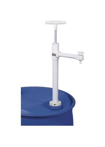 Bomba manual de PTFE para bidones, con tubo acodado de descarga, profundidad de inmersión 600 mm, 270 ml/bombeo