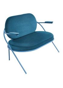 PAPERFLOW 2-Sitzer Sofa SATURNE blau Kunstleder