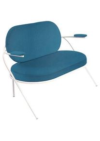 PAPERFLOW 2-Sitzer Sofa SATURNE blau weiß Kunstleder