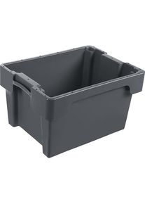 Nestbare stapelbak van HDPE, inhoud 18 l, wanden en bodem dicht, grijs