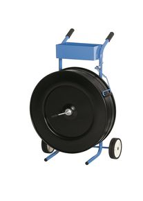 ratioform Bandhaspel voor PP-banden, voor bandbreedte 16 mm, verrijdbaar, met materiaalvak en beugelrem
