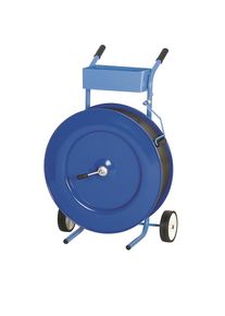 ratioform Bandhaspel voor PP-banden, voor bandbreedte 13 mm, verrijdbaar, met materiaalvak en beugelrem