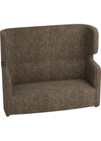 Bisley Akoestische sofa VIVO, tweezitter met hoge rugleuning, grijsbruin