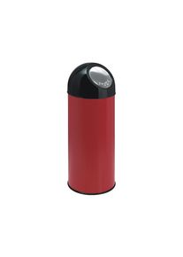 Push-Mülleimer, Stahl, Volumen 55 l, verzinkter Innenbehälter, rot, ab 2 Stk