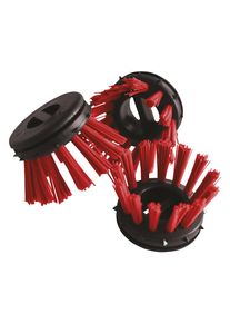 Miltex Cepillo redondo para esteras de anillos de goma, plástico, UE 10 unid., negro y rojo