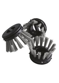 Miltex Cepillo redondo para esteras de anillos de goma, plástico, UE 10 unid., negro y gris