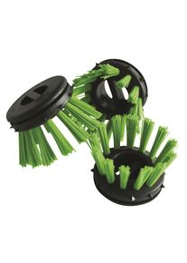 Miltex Cepillo redondo para esteras de anillos de goma, plástico, UE 10 unid., negro y verde