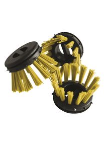 Miltex Cepillo redondo para esteras de anillos de goma, plástico, UE 10 unid., negro y amarillo