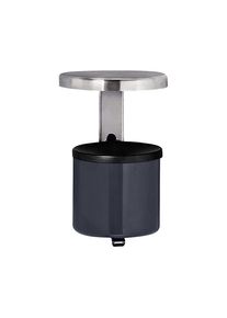 Veiligheidswandasbak met dak, rond, 2,25 l, hoogte 285 mm, grafiet, plaatstaal