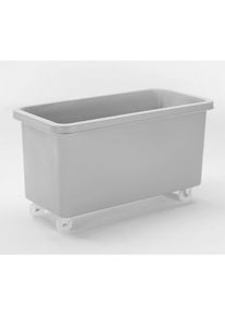 Rechthoekige bak van polyethyleen, verrijdbaar, inhoud 450 liter, grijs, vanaf 5 st.