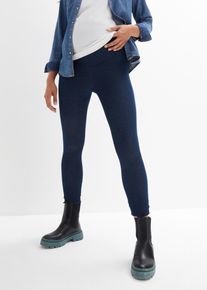 bonprix Miękkie legginsy ciążowe ocieplane w optyce dżinsowych niebieski 48/50