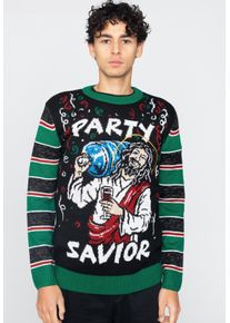 Urban Classics - Savior Christmas Black/X-Mas Green - Pullover