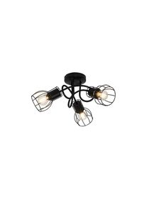 Qazqa Modern mennyezeti spotlámpa fekete 40 cm kerek 3-lámpás - Botu