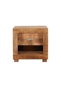 SIT-MÖBEL SIT Möbel Mesilla de noche | 1 cajón, 1 compartimento abierto | madera de mango natural | An 40 x Pr 30 x Al 40 cm | 19000-50 | serie NACHTKOMMODE