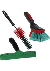 vikan Juego de limpieza para vehículos, 2 cepillos y 1 rasqueta de agua, UE 6 unid., negro