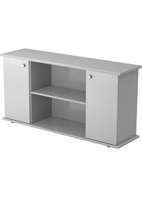 Armario auxiliar, con puertas batientes, gris luminoso