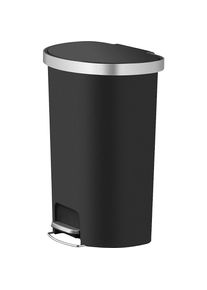 EKO Pedaalafvalemmer Hana, halfrond, inhoud 55 l, b x h x d = 365 x 670 x 480 mm, zwart