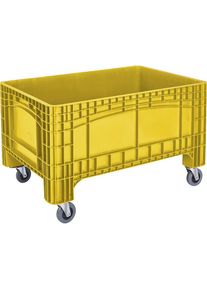Grote bak, inhoud = 354 l, 4 zwenkwielen, geel